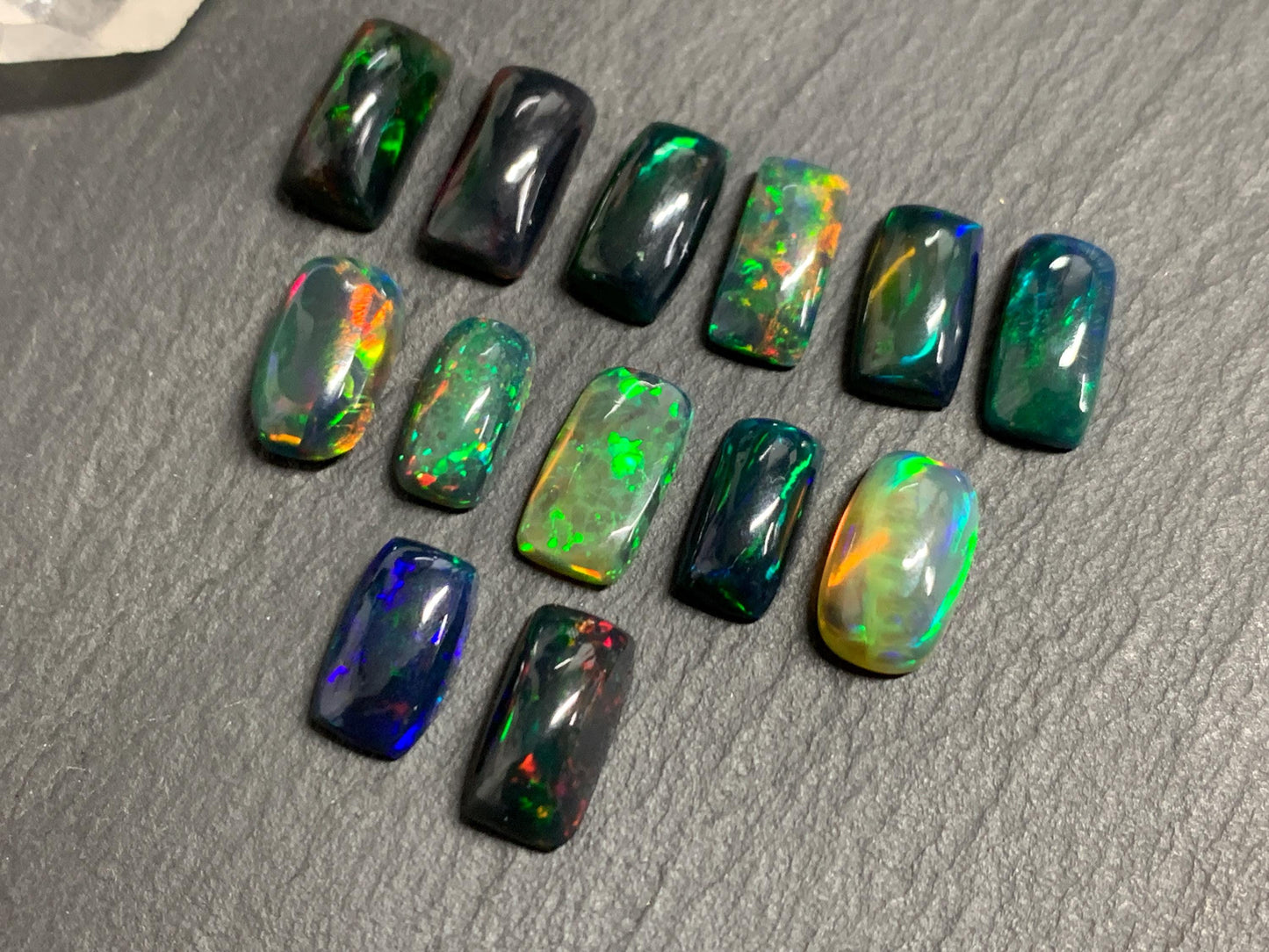 Natural Ethiopian Black Opal 11-12mm long cabochon/ Select your cabochon
