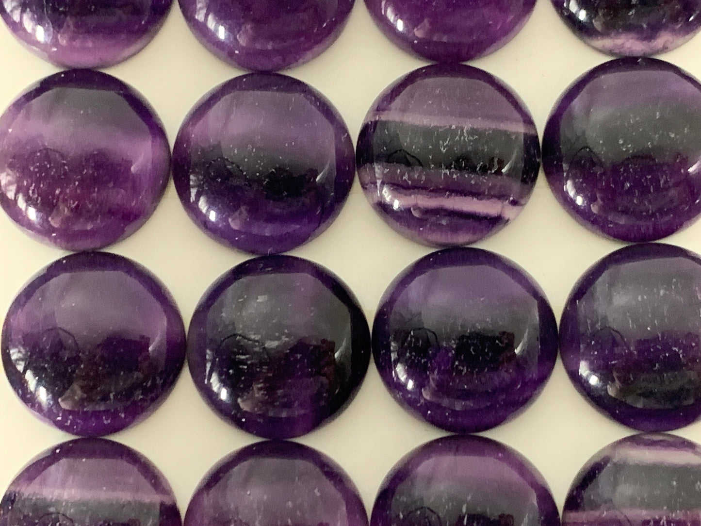 Purple Fluorite round 18mm cabochon- Calibrated cabochons