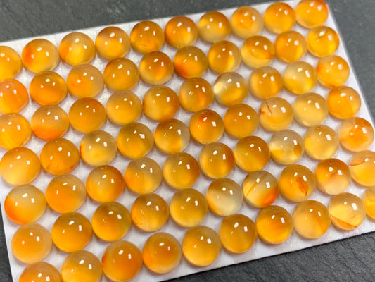 Carnelian round 6mm cabochon - Calibrated cabochons