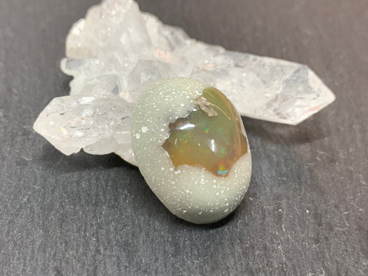 Ethiopian Opal Cabochon – Stabilized Welo Opal with Bright Play of Color - 15x21x9mm