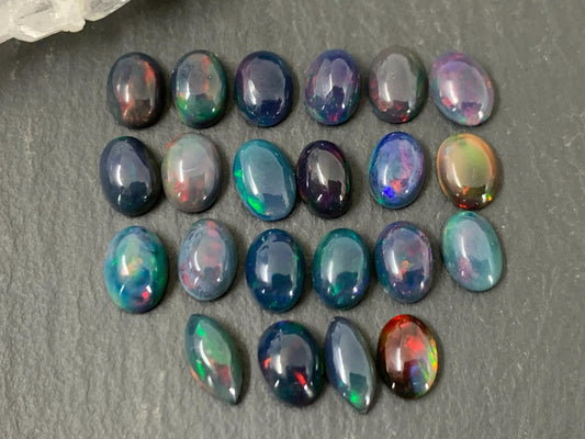 Black Ethiopian Opal oval 5x7mm cabochon