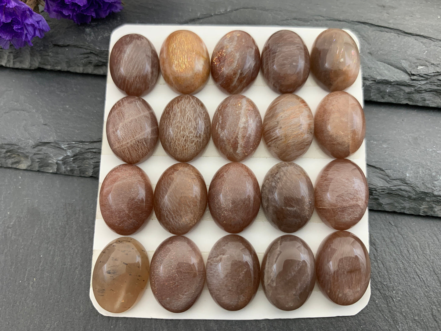 Gold Sunstone oval 12x16mm cabochon - Calibrated cabochons