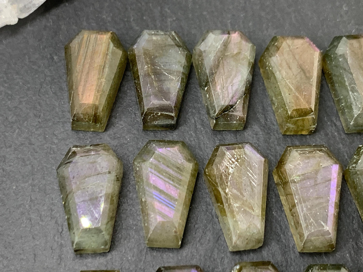Labradorite Coffin 10x16mm Cabochon. Second quality cabochons