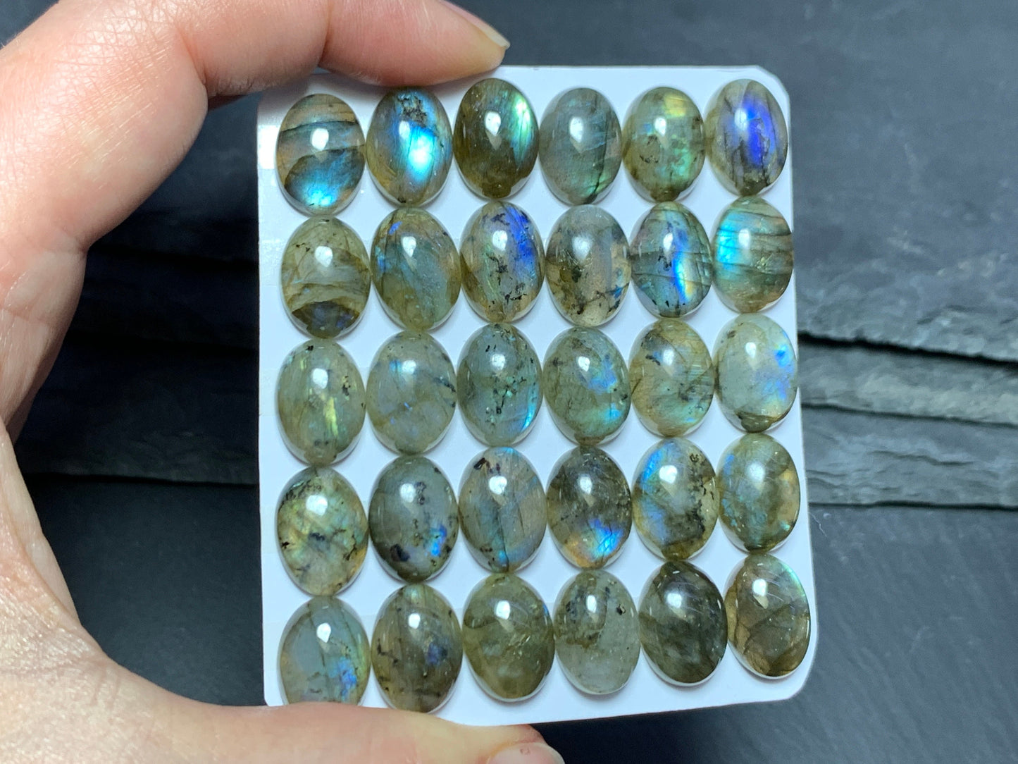 Labradorite oval 10x14mm cabochon - Calibrated Cabochons