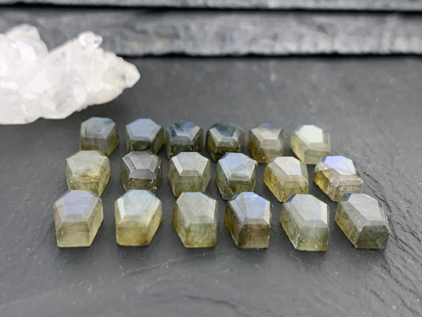 Labradorite Coffin 7x10mm Cabochon - Small Earrings Size Coffins