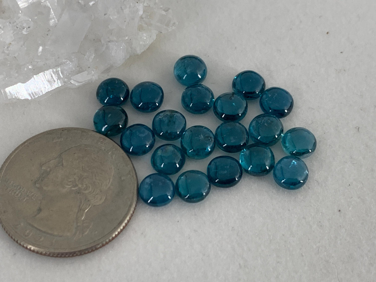 Neon Paraiba Kyanite 6mm Round Cabochon