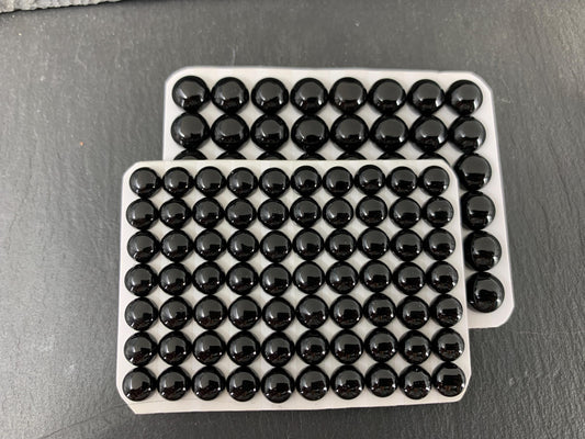 Black Agate round 6, 8, 12, 15mm cabochon - Calibrated cabochons