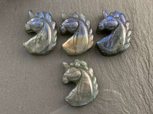 Labradorite unicorn 18x25mm cabochon carving