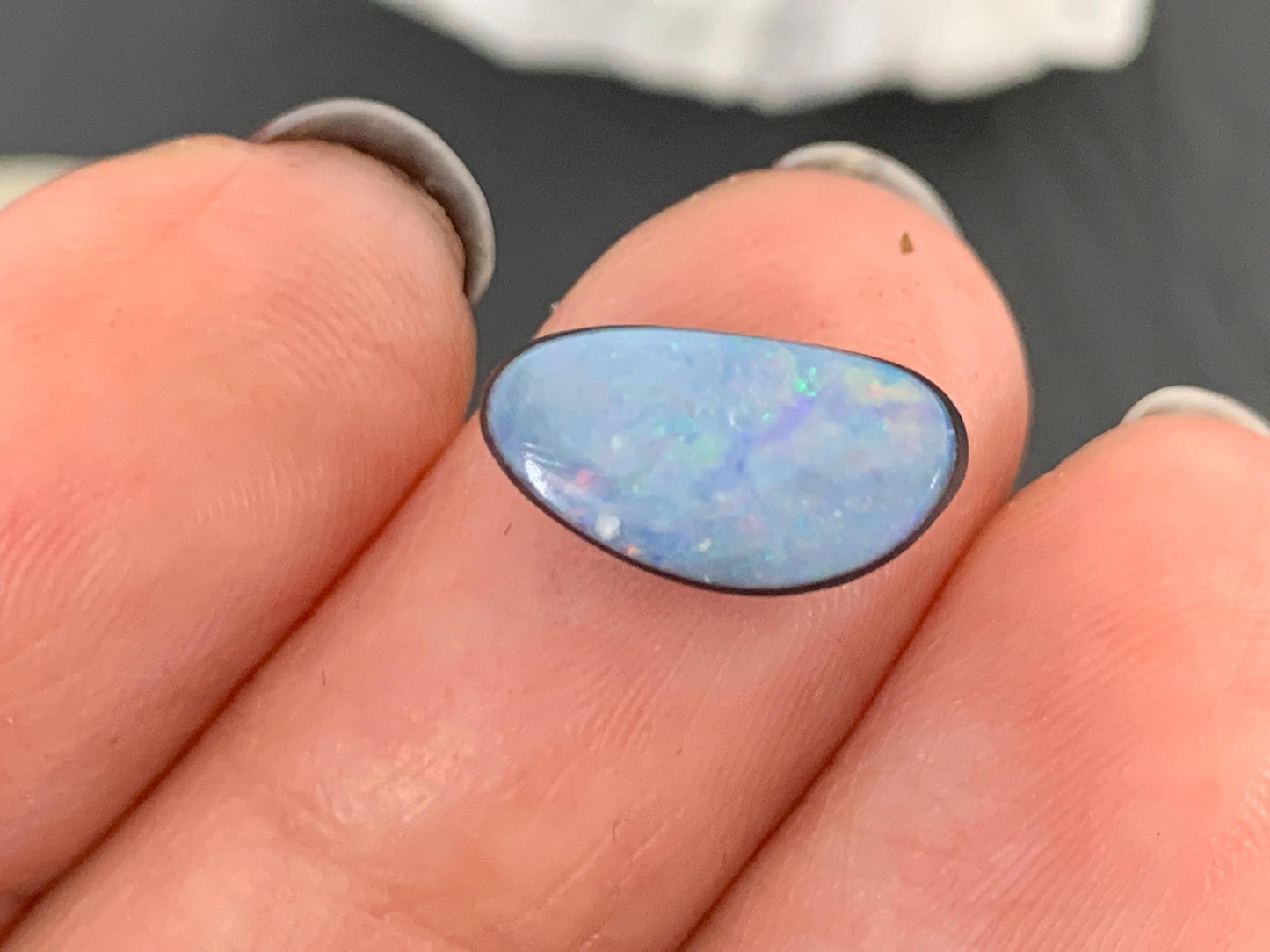 Australian Opal doublet 6x12x4mm cabochon