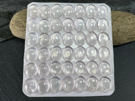 Rose Quartz oval 8x10mm cabochon - Calibrated cabochons