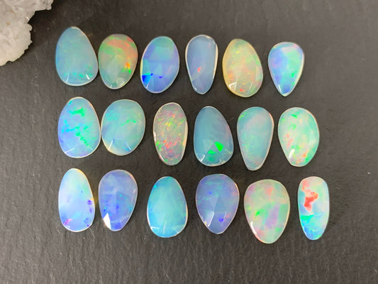 Faceted Ethiopian Opal 9-10mm cabochon