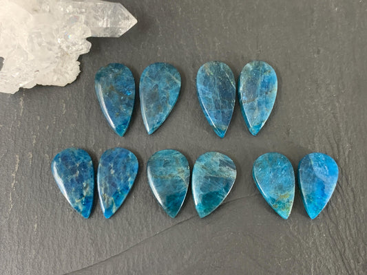 Apatite pear 19-21mm long cabochon - Buy by pair