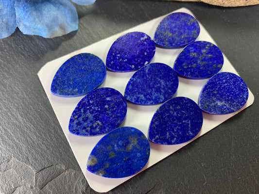 Flat Lapis Lazuli pear 18x25mm cabochon - calibrated cabochons
