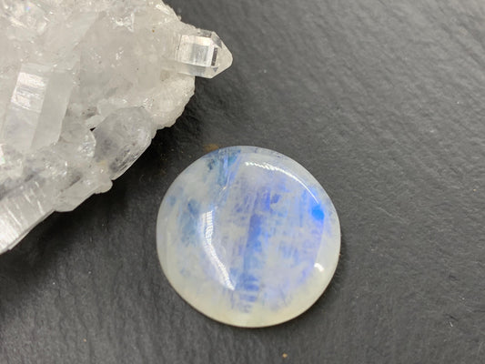 Rainbow Moonstone round 18x18x7mm cabochon
