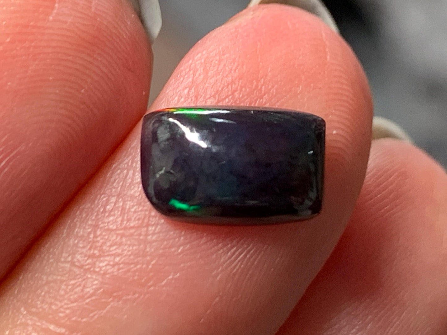 Natural Ethiopian Black Opal 6x10x3mm cabochon