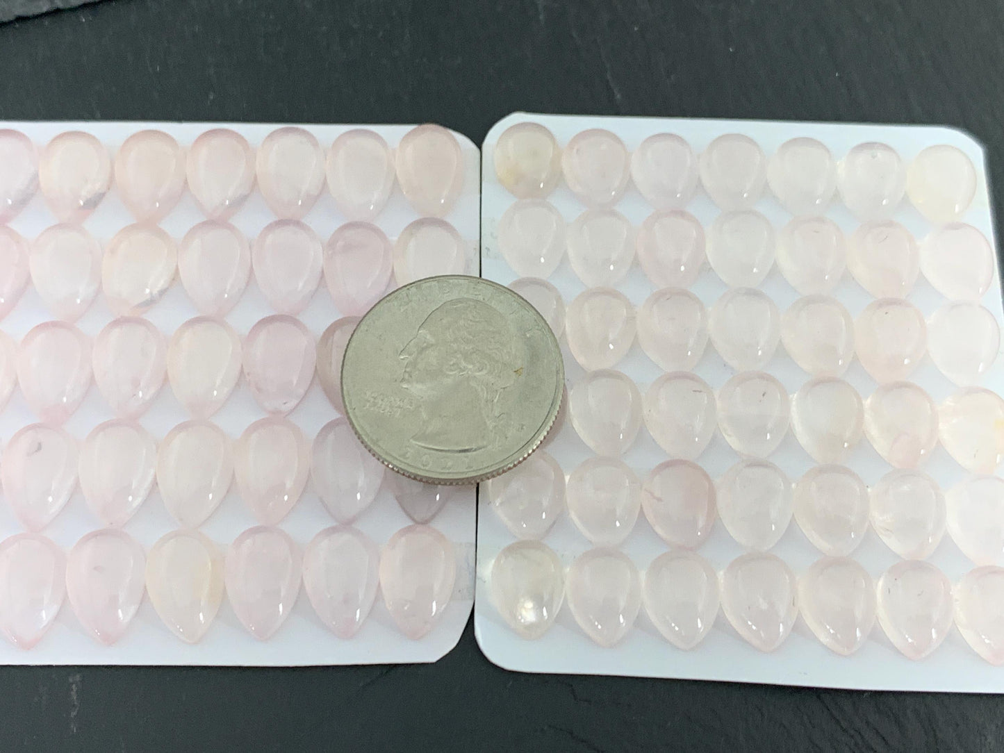 Rose Quartz pear 8x10mm, 8x12mm cabochon - Calibrated cabochons