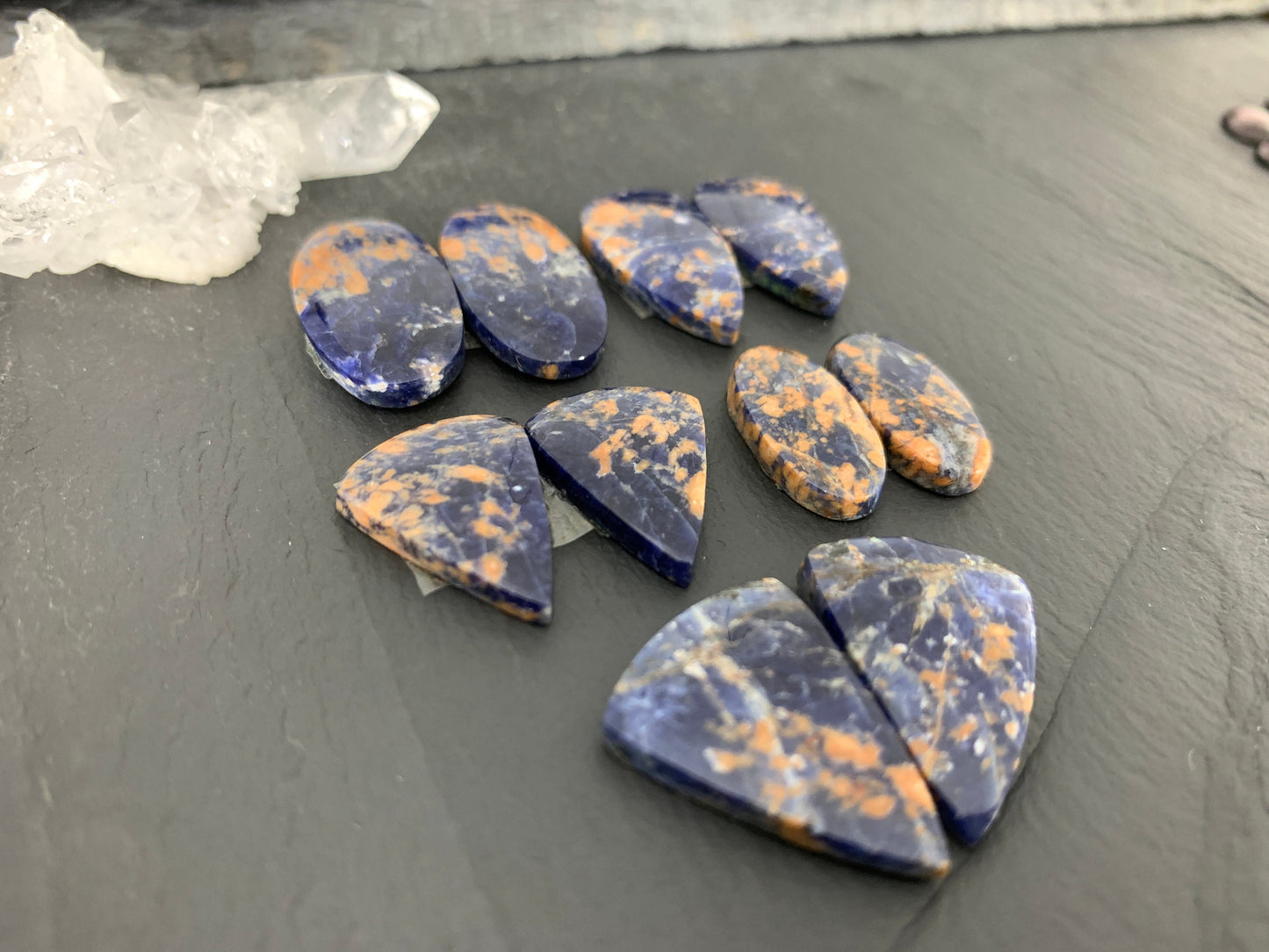 Sodalite Pairs 18-24mm long Cabochon *