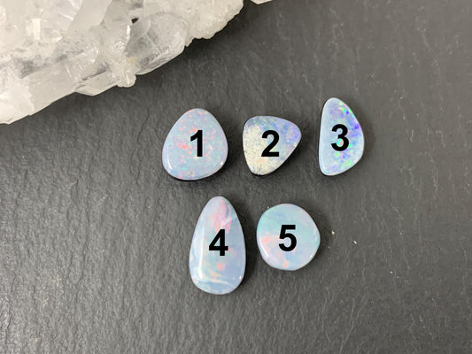 Australian Opal Doublet 6-9.5mm long cabochon - Select your piece