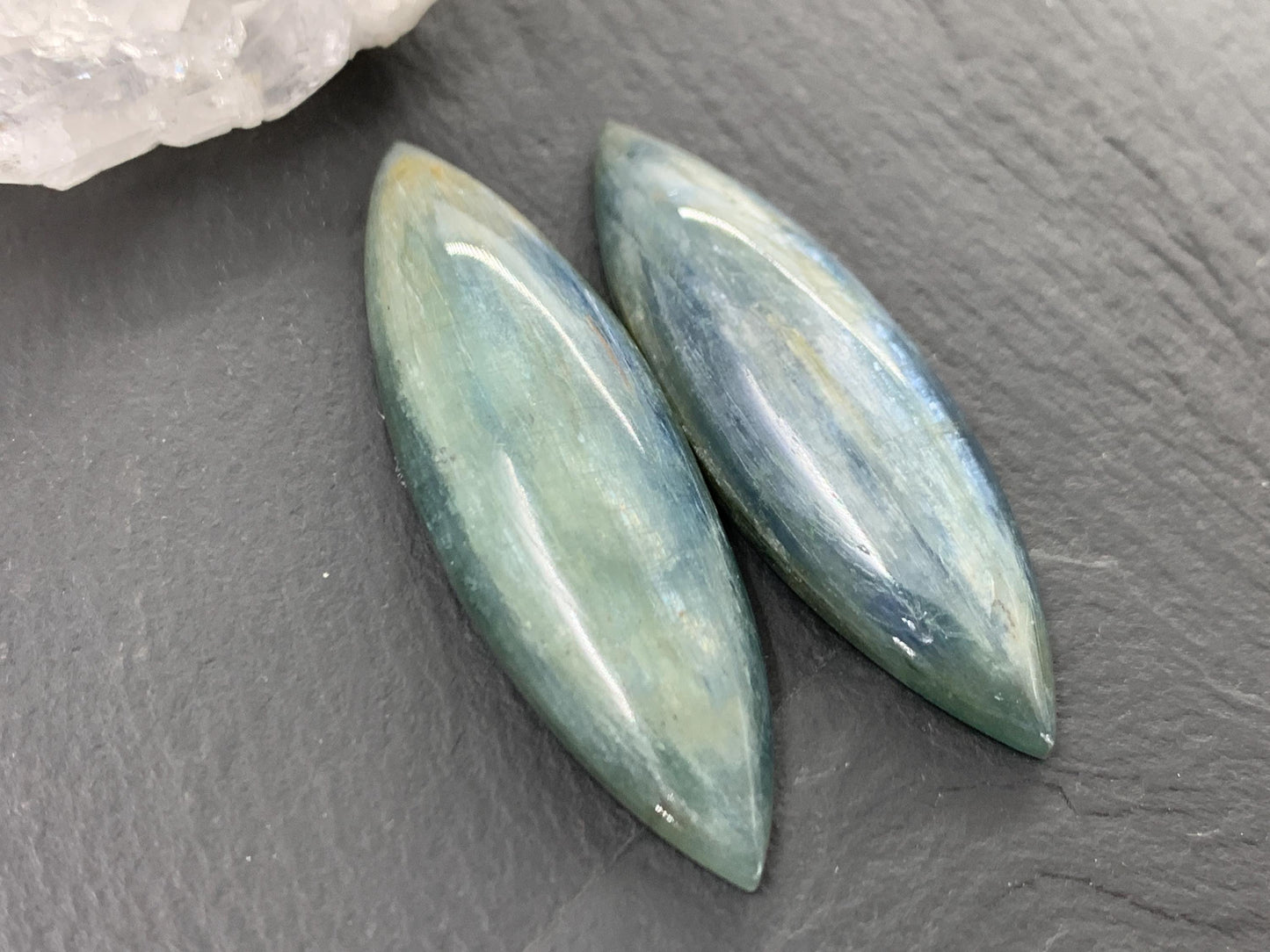 Large Marquise Kyanite 43-46mm long Cabochon - Rare African Gemstone