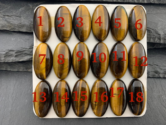 Tiger Eye oval 10x20mm cabochon - Calibrated cabochons