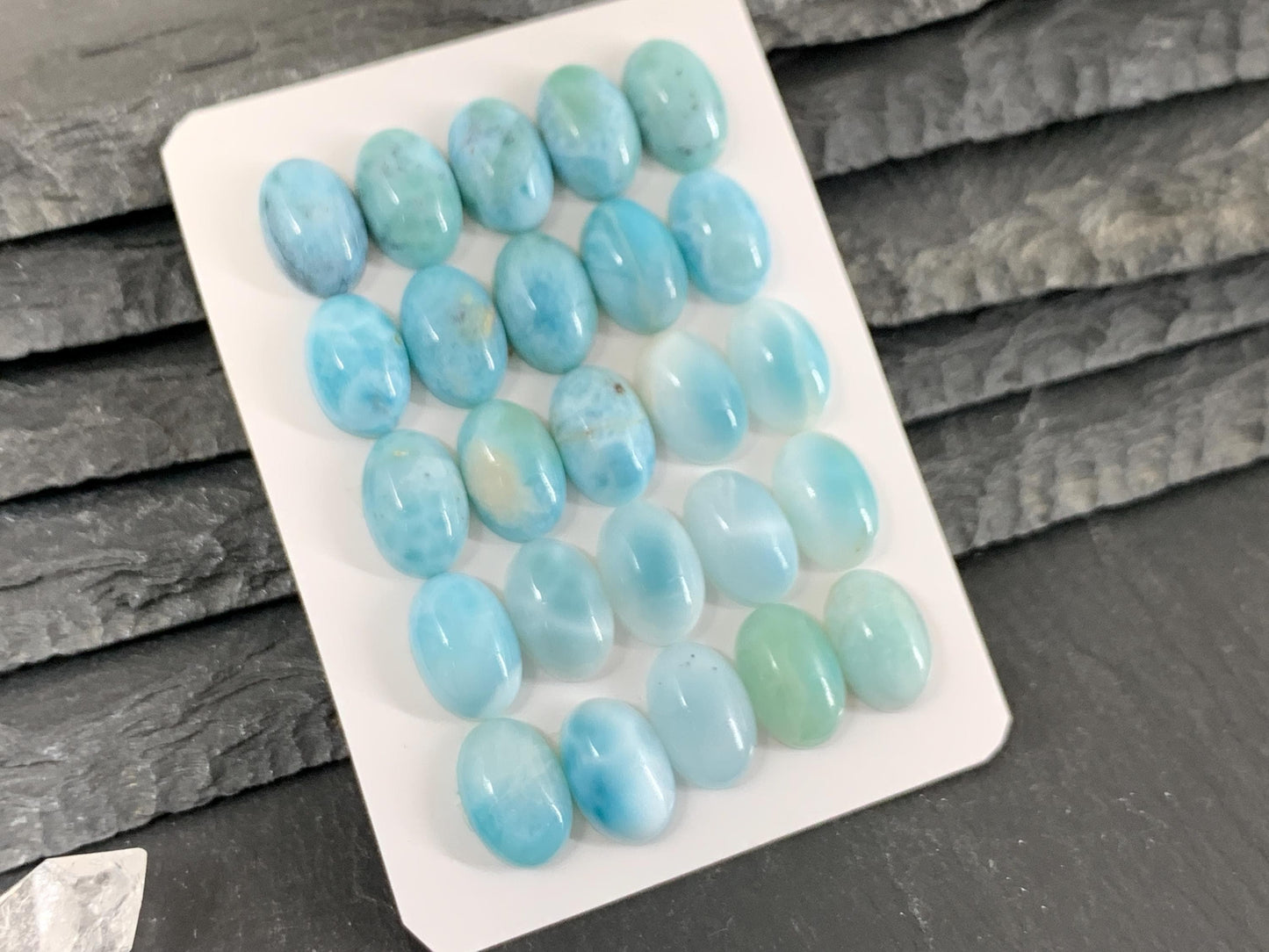 Larimar oval 10x12mm long cabochon - Calibrated cabochons
