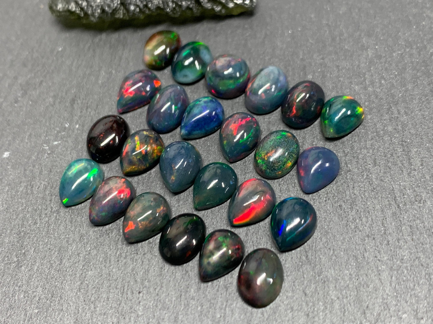 Black Ethiopian Opal 6x8mm cabochon