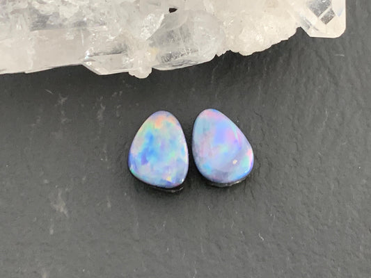 Australian Opal doublet 5x7mm pair of cabochons