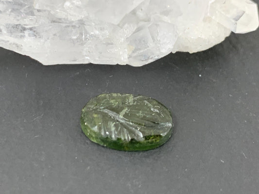 Carved Tourmaline 8x12x25mm cabochon