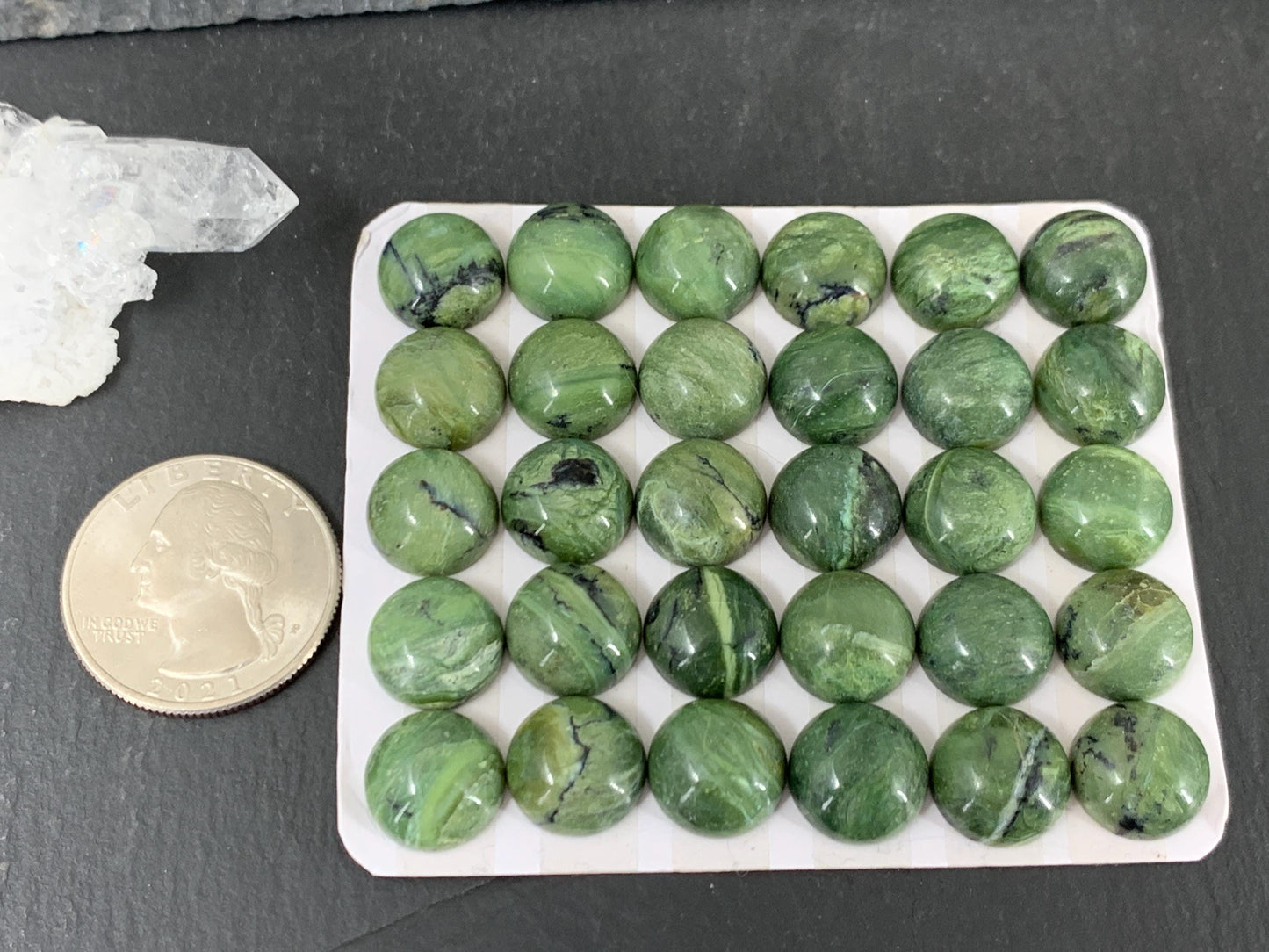 Green Opal Cabochon: 12mm Round Calibrated Gemstone