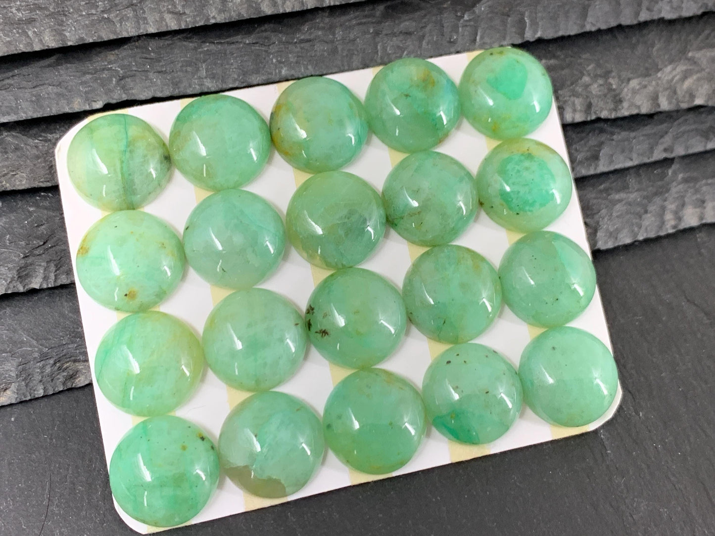 Chrysocolla round 15mm cabochon - Calibrated cabochons