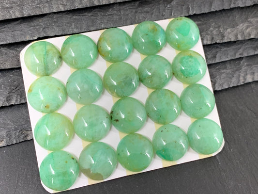 Chrysocolla round 15mm cabochon - Calibrated cabochons