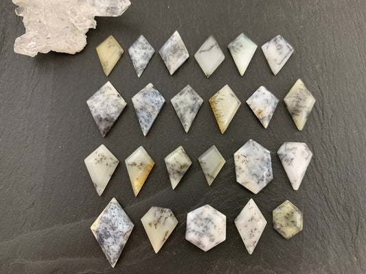 Faceted Dendrite 13-20mm long cabochon