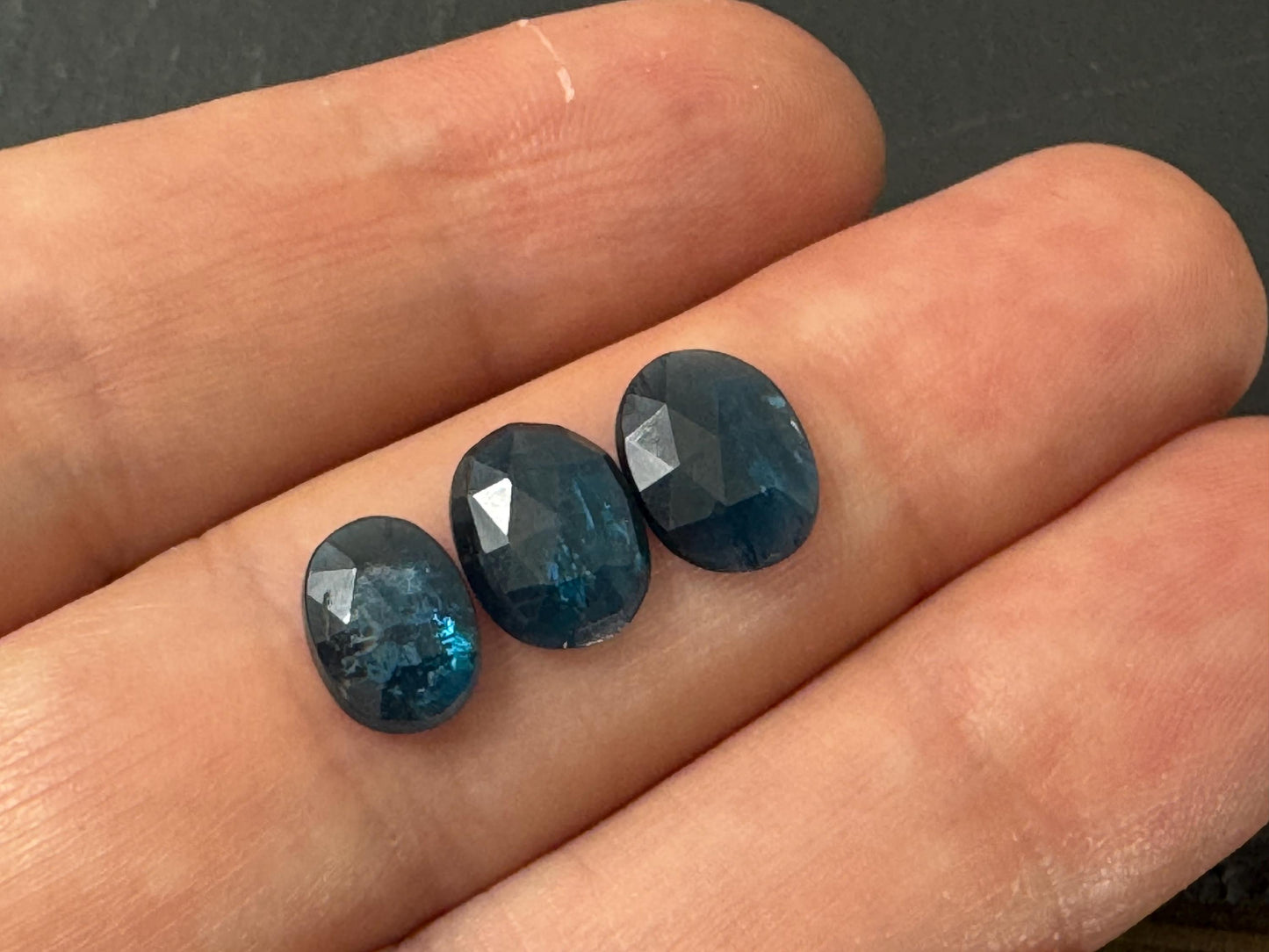 Faceted Neon Paraiba Kyanite 6x8mm, 7x9mm oval Cabochon