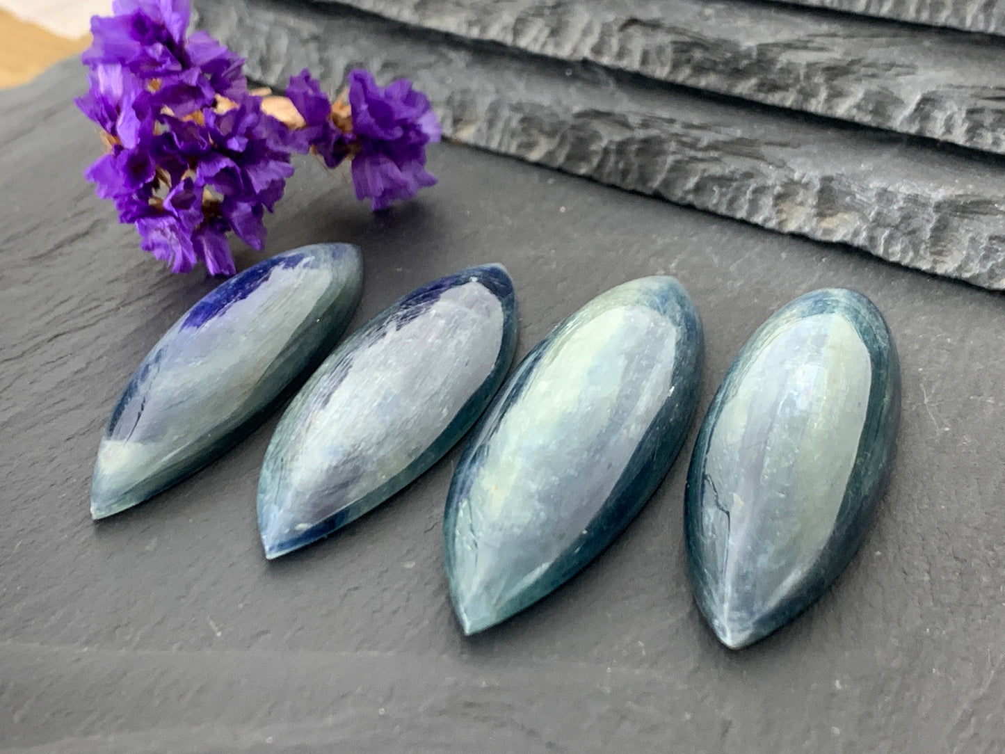 Large Marquise Kyanite Cabochon - Rare African Gemstone