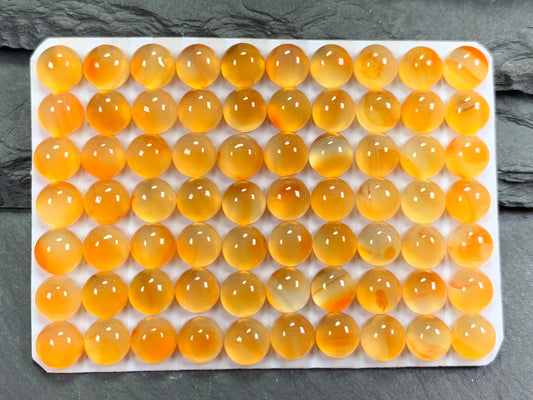 Carnelian round 6mm cabochon - Calibrated cabochons