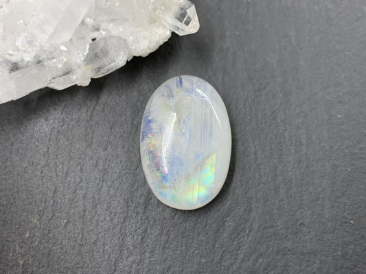 Rainbow Moonstone oval 19x13x7mm cabochon