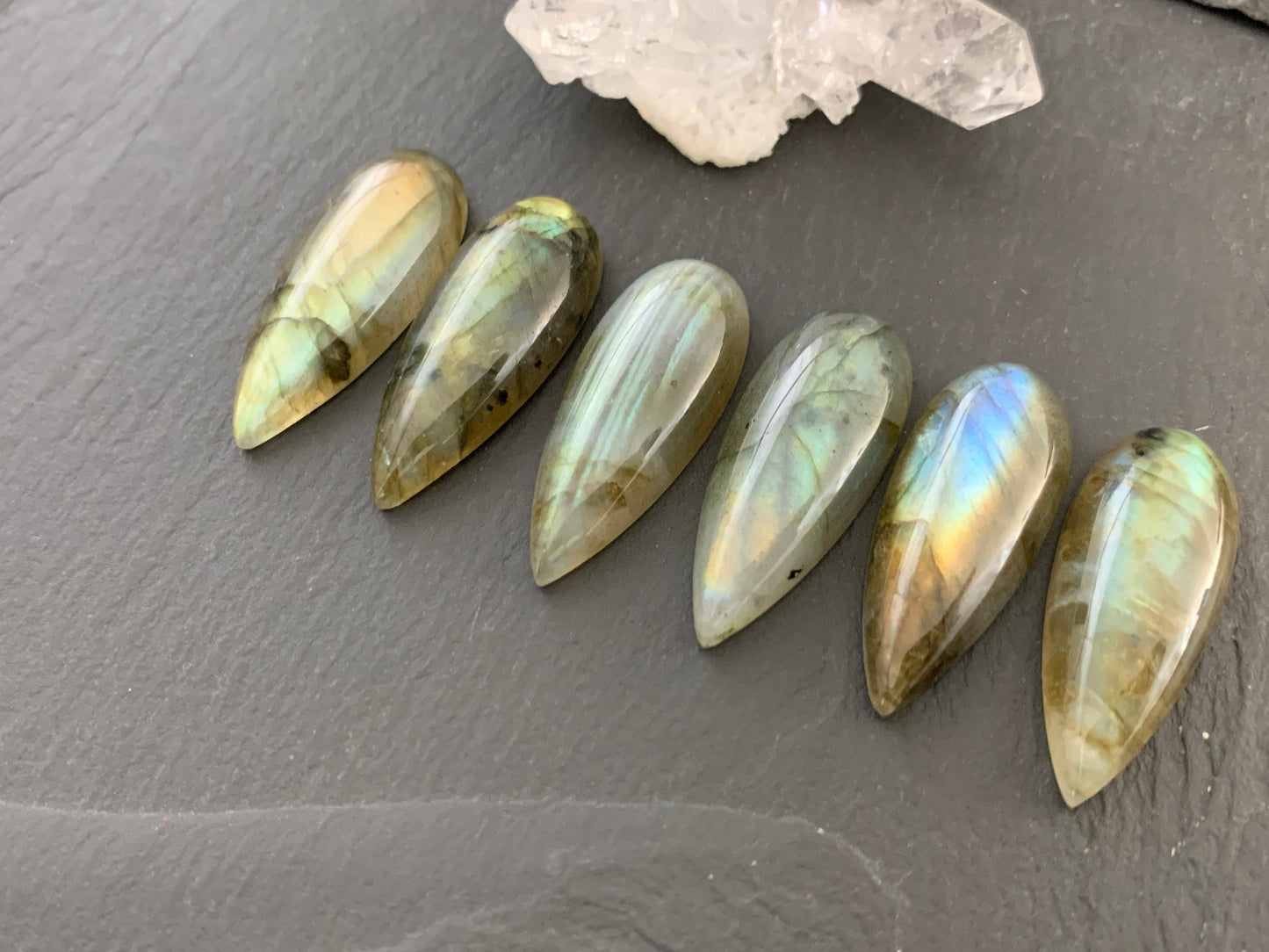 Labradorite pear 12x30mm Cabochon  - Calibrated Cabochons