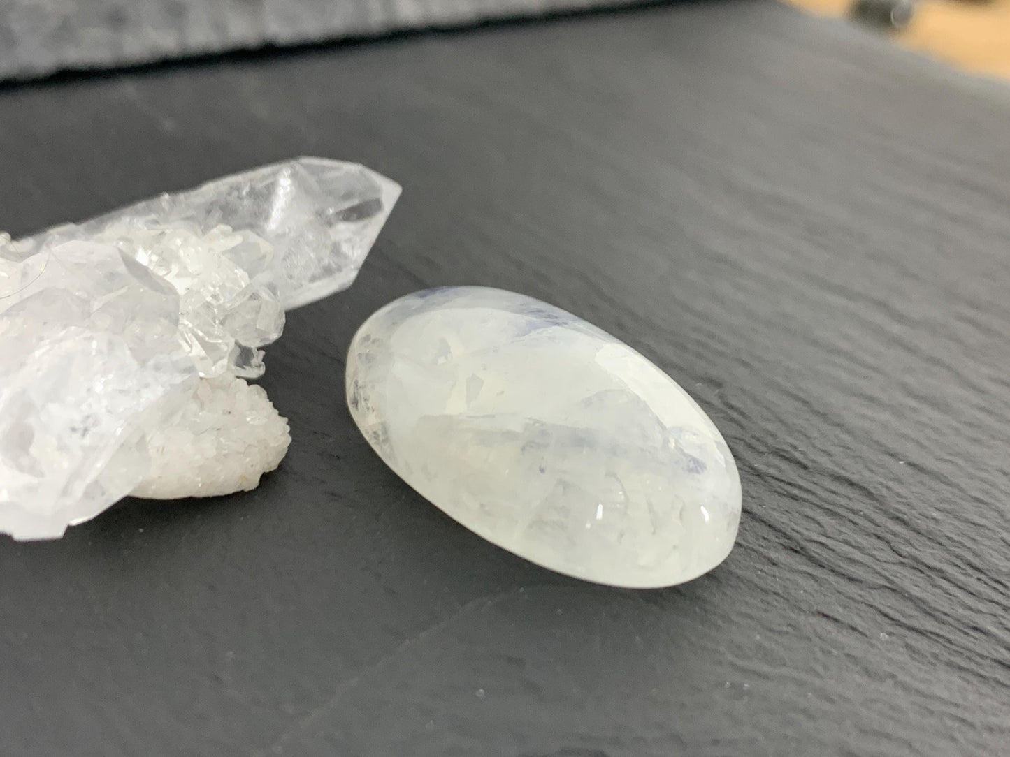 Rainbow Moonstone oval  30x17x9mm cabochon