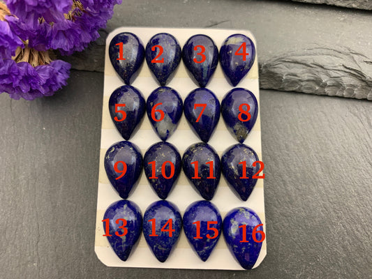 Lapis Lazuli pear 10x15mm cabochon - Calibrated cabochons