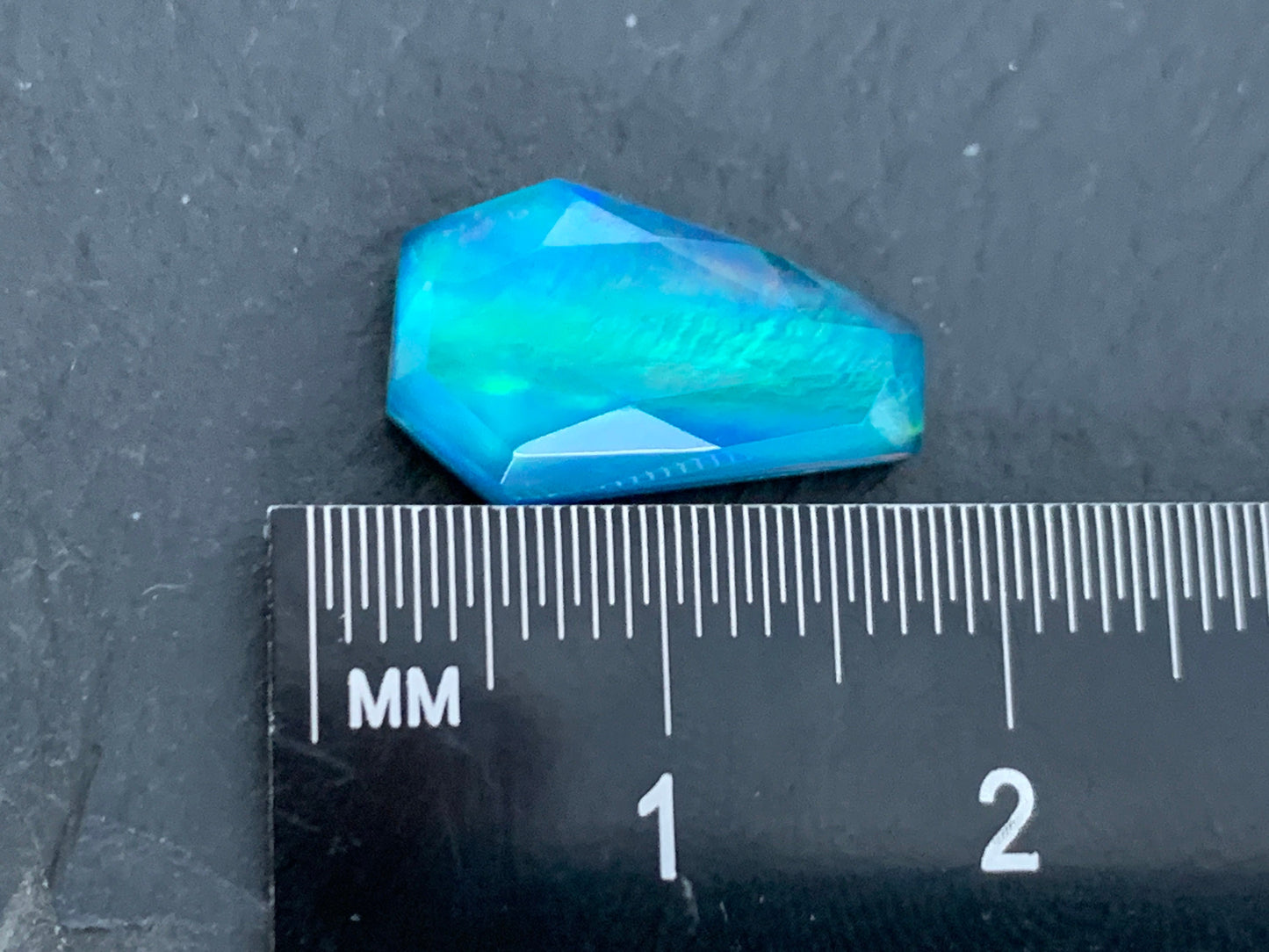 Faceted Aurora Opal coffin 10x16mm cabochon - Doublet cabochon