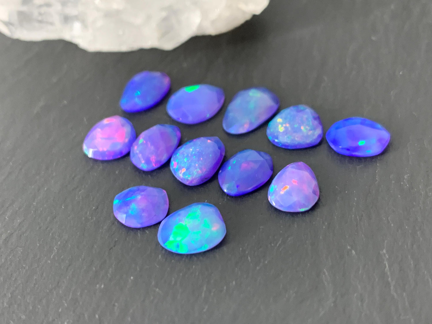 Faceted Purple Ethiopian Opal 7-9mm cabochon