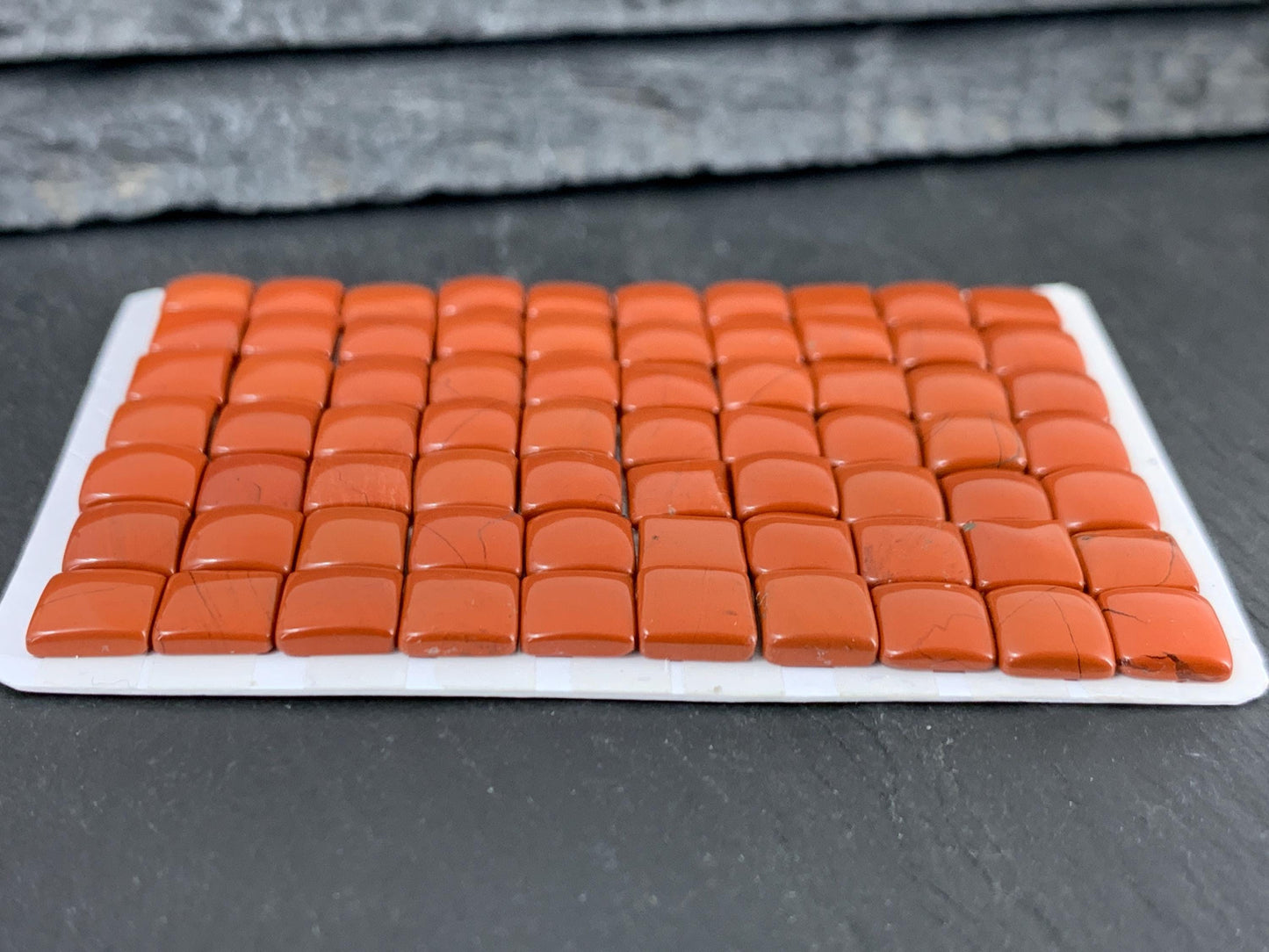 Red Jasper Square 6mm Cabochon - Natural Calibrated Gemstone Stone