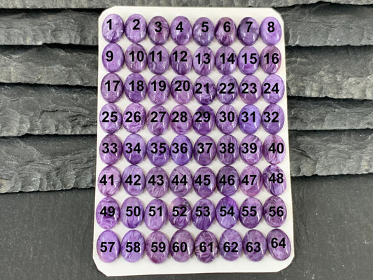 Charoite oval 6x8mm cabochon - Calibrated cabochons