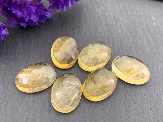 Faceted Citrine oval 10x14mm cabochon