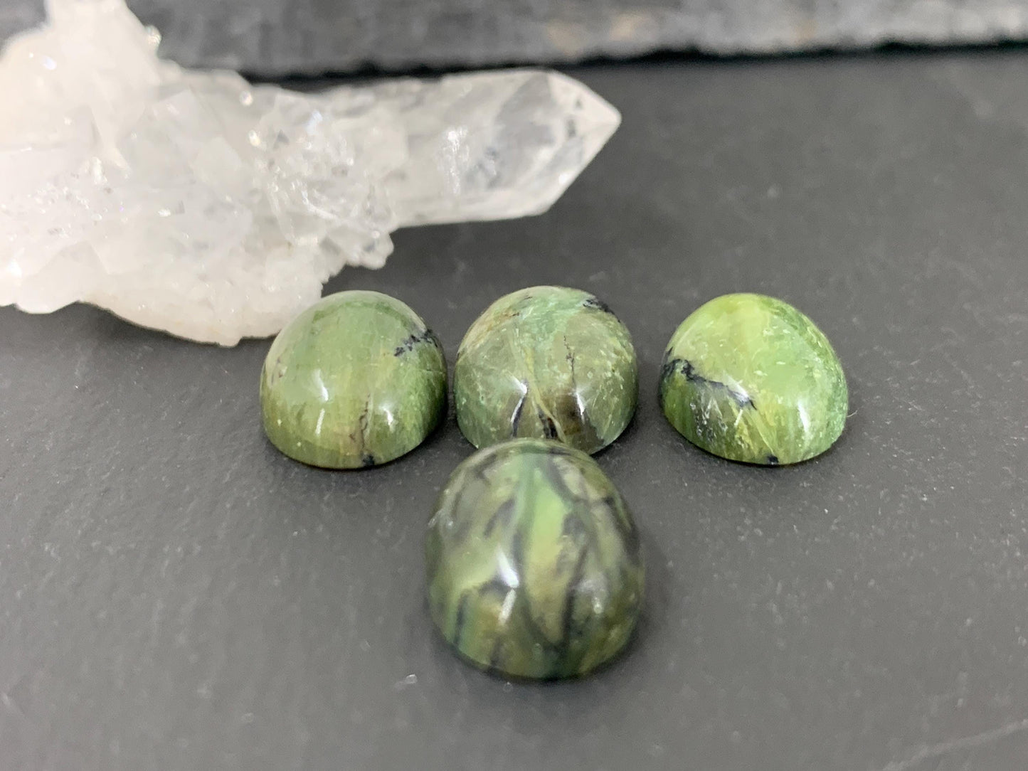 Green Opal oval 10x14mm cabochon