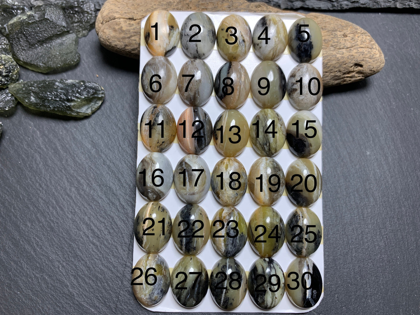 Golden Black Pietersite oval 12x16mm Cabochon - Calibrated Cabochons