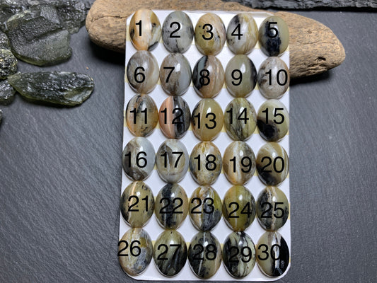 Golden Black Pietersite oval 12x16mm Cabochon - Calibrated Cabochons