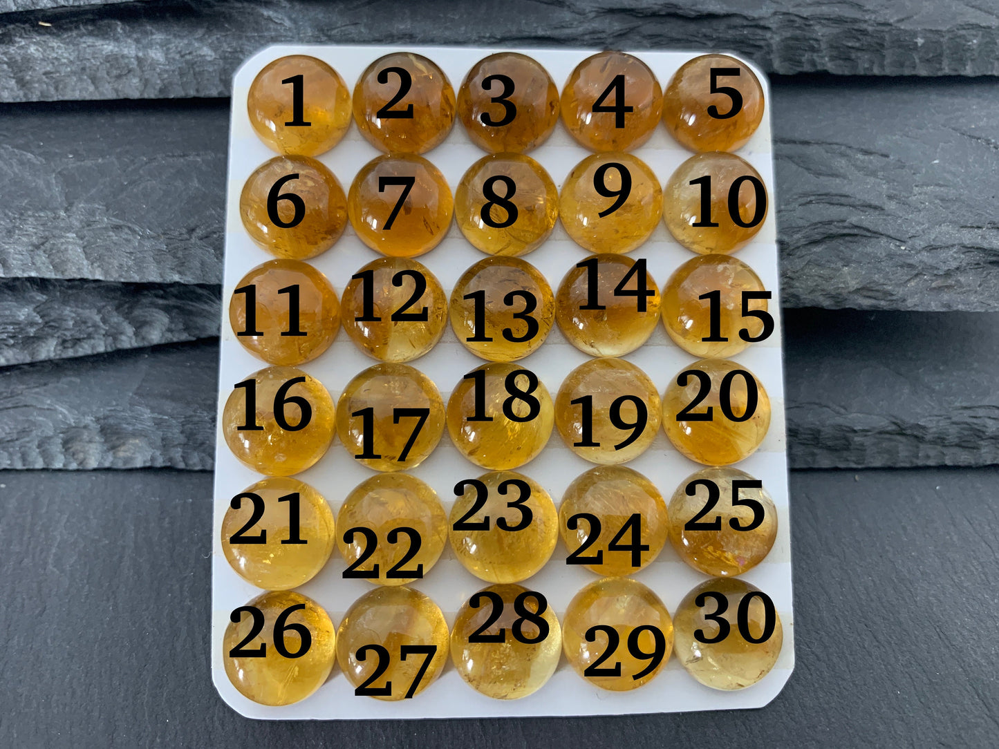 Citrine round 12mm cabochon - Calibrated cabochons