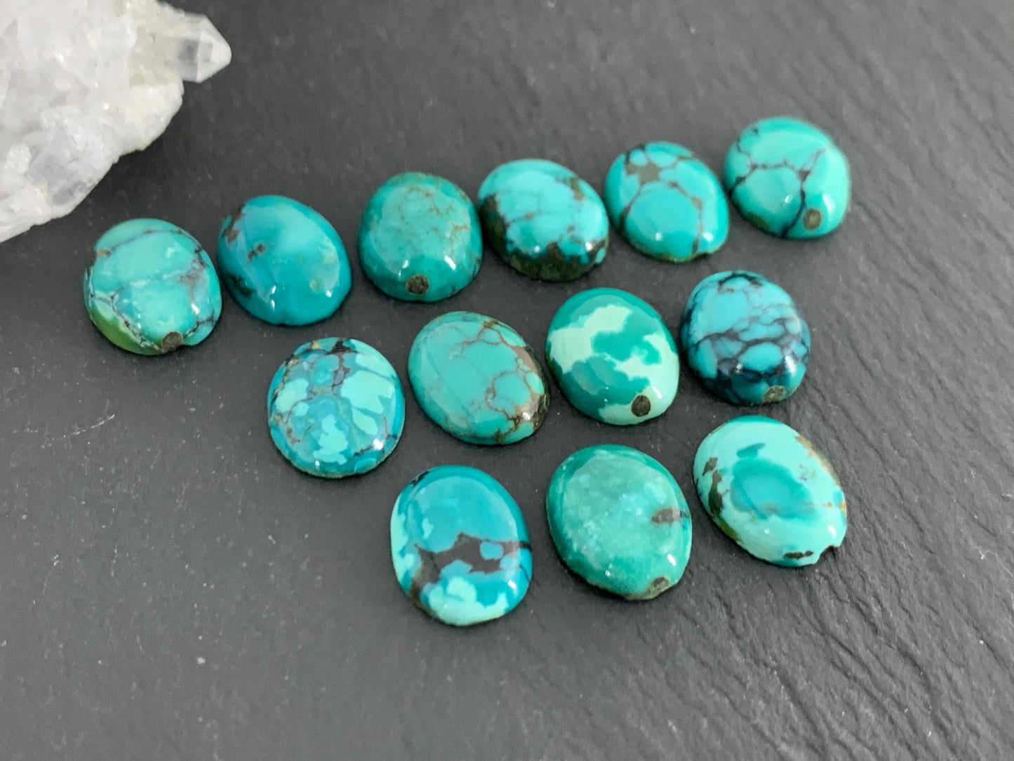 Tibetan Turquoise oval 9x11mm cabochon - Select your cabochon