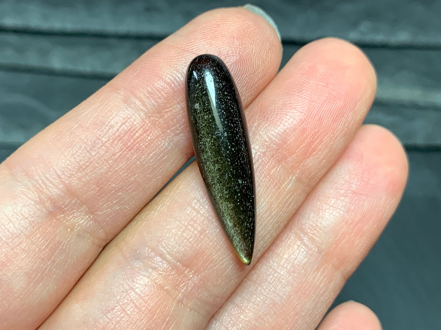 Gold Obsidian pear 8x30mm Cabochon - Calibrated cabochons